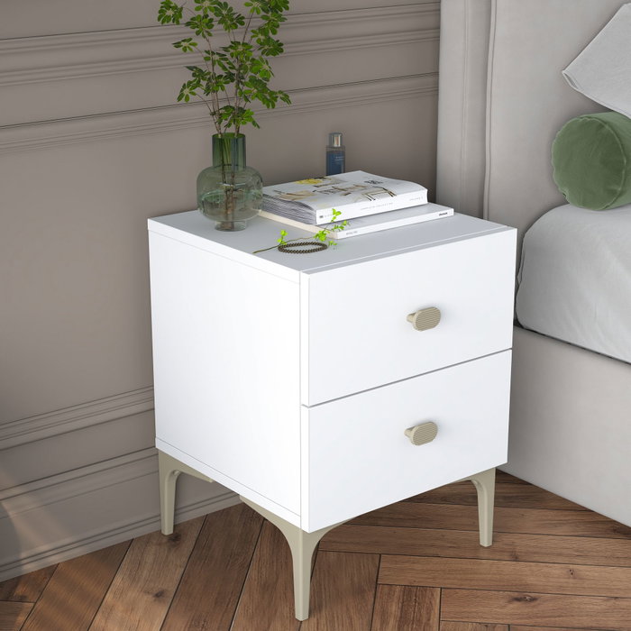 Hanah Home Mesita de Noche BD110 - 4111 Blanca